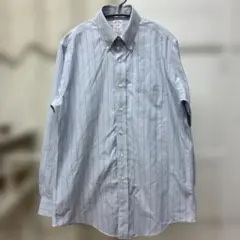 Brooks Brothers 青と白 ストライプ ボタンダウンシャツ 15