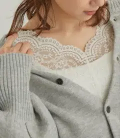 ROPÉ PICNIC【2WAY】総レースインナー　ホワイト　長袖