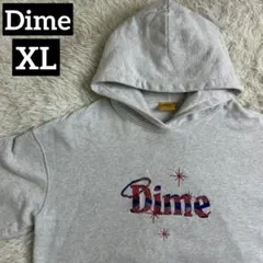 Dime 刺繍入り フード付きパーカー グレー - メルカリ
