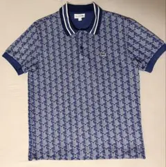LACOSTE ポロシャツ 総柄 ブルー系 FR3 US S - メルカリ