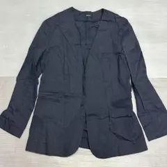 セオリー　ネイビー ノーカラージャケット　オフィス　フォーマル　上品な　春夏のサムネイル