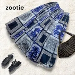 ◆zootie◆バンダナ柄 ロング フレアスカート F ブルー系　1391Sのサムネイル