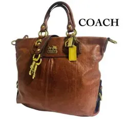 【訳あり】COACH マディソン レザー トートバッグ 12935 A4可 茶