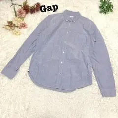 s.1715【ギャップ】メンズ 長袖 カジュアル シャツ シンプル ブルー系 M