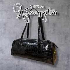 【超希少】銀座かねまつ クロコダイル ハンドバッグ ミニボストン シャイニング