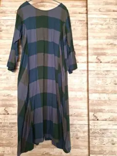 チェック柄 ロングシャツ 원피스 長袖 チャック柄ロングカーディガン羽織り