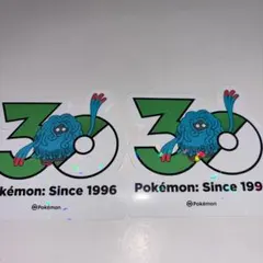 韓国限定ポケモン　30周年記念ステッカー　モジャンボ2枚　ポコあポケモンのサムネイル