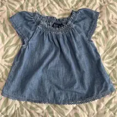 GAP デニム フリル袖シャツ 12-18ヶ月　80サイズ
