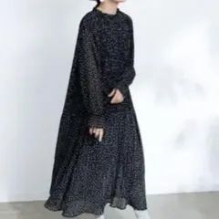 MARIHA 秋のレディのドレス ボリュームスリーブ ロングワンピース 長袖