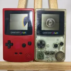 【ゲームボーイカラー 本体セット】レッド&クリア　ジャンク品