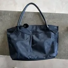 agnès b. ドット柄ショルダーバッグ ネイビー