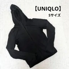 【UNIQLO】エアリズムフルジップ パーカーブラック 指穴付き レディース Sのサムネイル