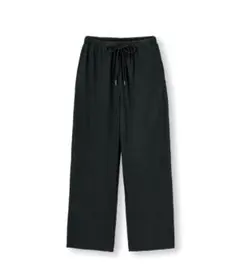 未着用 GU ジーユー リブイージーワイドパンツ ブラック 黒 XL