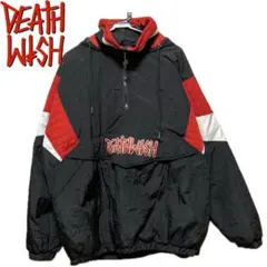 DEATH WISH ナイロンジャケット 黒/赤/白