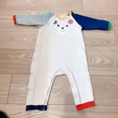 ミキハウス　HOT BISCUITS クマ刺繍ロンパース