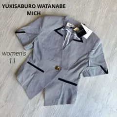 【ユキサブロウ ワタナベ ミッシュ】半袖 シャツジャケット ストライプ 11 Lのサムネイル