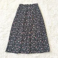 grove グローブ プリーツスカート M 花柄 ロングスカート