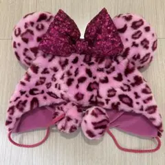 ピンクヒョウ柄ファンキャップ　ディズニー