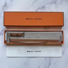 【美品】エルメス アップルウォッチ バンド ドゥブルトゥール レザー ゴールド