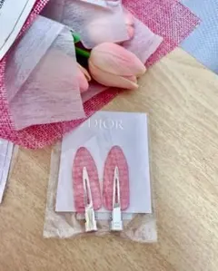 DIOR ヘアクリップ 2個セット ピンク ノベルティ