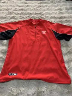 Under Armour ハーフジップ 半袖練習着 LG レッド