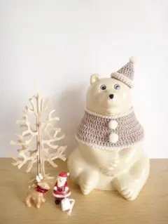 しろくま貯金箱　クリスマス　２点セット