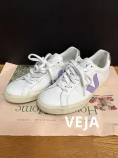 VEJA スニーカー ホワイト ラベンダー パープル 24.0 エコレザーのサムネイル