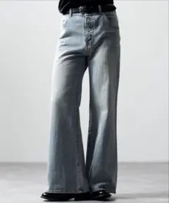 【CLEL】 ヴィンテージデザイン パンタロンデニムパンツ 2色セット Sのサムネイル