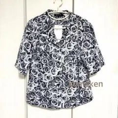 アニエス・ベーagnes b.アニエスベー ローズプリント半袖シャツ42グレーのサムネイル