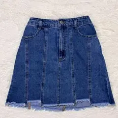 Heather ヘザー デニムキュロットスカート ブルー【D1-67】
