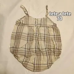tete a tete チェック柄 ロンパース 70のサムネイル