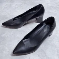 SALON adam et rope パンプス レザー 黒 ポインテッドトゥ