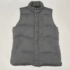 美品 TATRAS タトラス ウール ダウンベスト 2 グレー ロゴワッペン