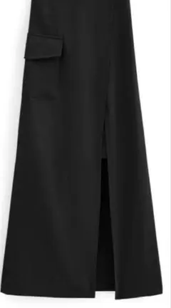 GRL ブラック スリット入り ロングスカート