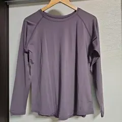 ヨガウェア トップス 長袖 XL パープル ストレッチ フィットネス