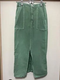 ロングスカート　緑　ZARA レディース