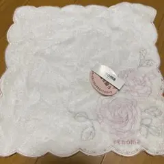 renoma バラ刺繍 タオルハンカチ