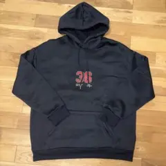 【SHEIN】黒フード付きパーカー 36刺繍