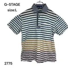 G-STAGE ジーステージ　ポロシャツ　トップス　半袖　ボーダー　Ｌのサムネイル