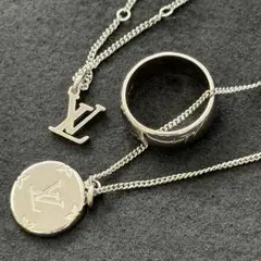 【美品】ルイヴィトン リングネックレス モノグラム M62485 シルバーのサムネイル