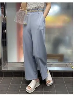 【2点セット】ベルト付きストレートパンツのサムネイル
