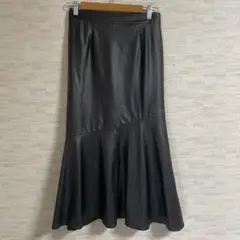 フレアスカート ブラック M 合成皮革 マーメイド