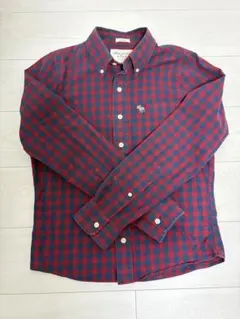 Abercrombie&Fitch 赤チェック柄ボタンダウンシャツ