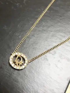 Christian Dior ネックレス ロゴ ラインストーン