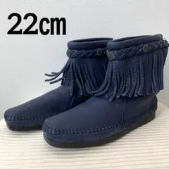 ✨美品 Minnetonka ミネトンカ フリンジ ショートブーツ 22㎝ 秋冬のサムネイル