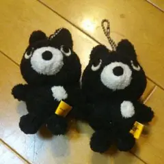 ✨セール✨【未使用】❤くま？うさぎ？マスコット❤２個　ブラック黒　キーホルダー