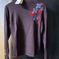 Pierre Cardin 長袖 トップス 花柄刺繍 ブラウン Mのサムネイル
