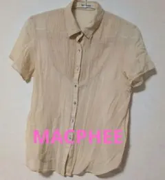 MACPHEE マカフィー 半袖シャツ ベージュ ピンタックのサムネイル