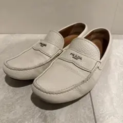 【美品】PRADA ホワイトレザー ローファー