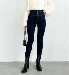 Heather スキニーパンツ　ダークブルー　Sサイズ